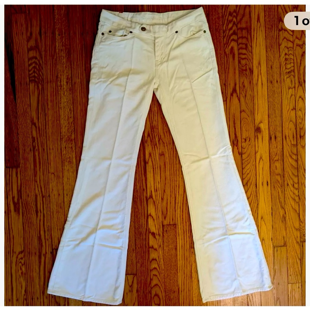 7 For all Mankind White Corduroy Pants